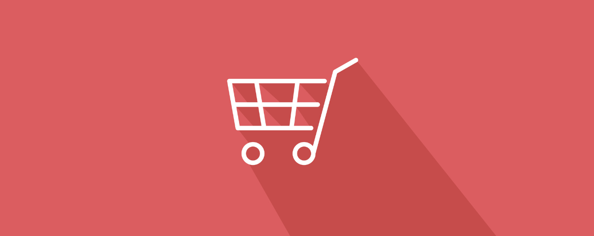 banner for Wiresk blog article e-commerce. white shopping cart on a red background